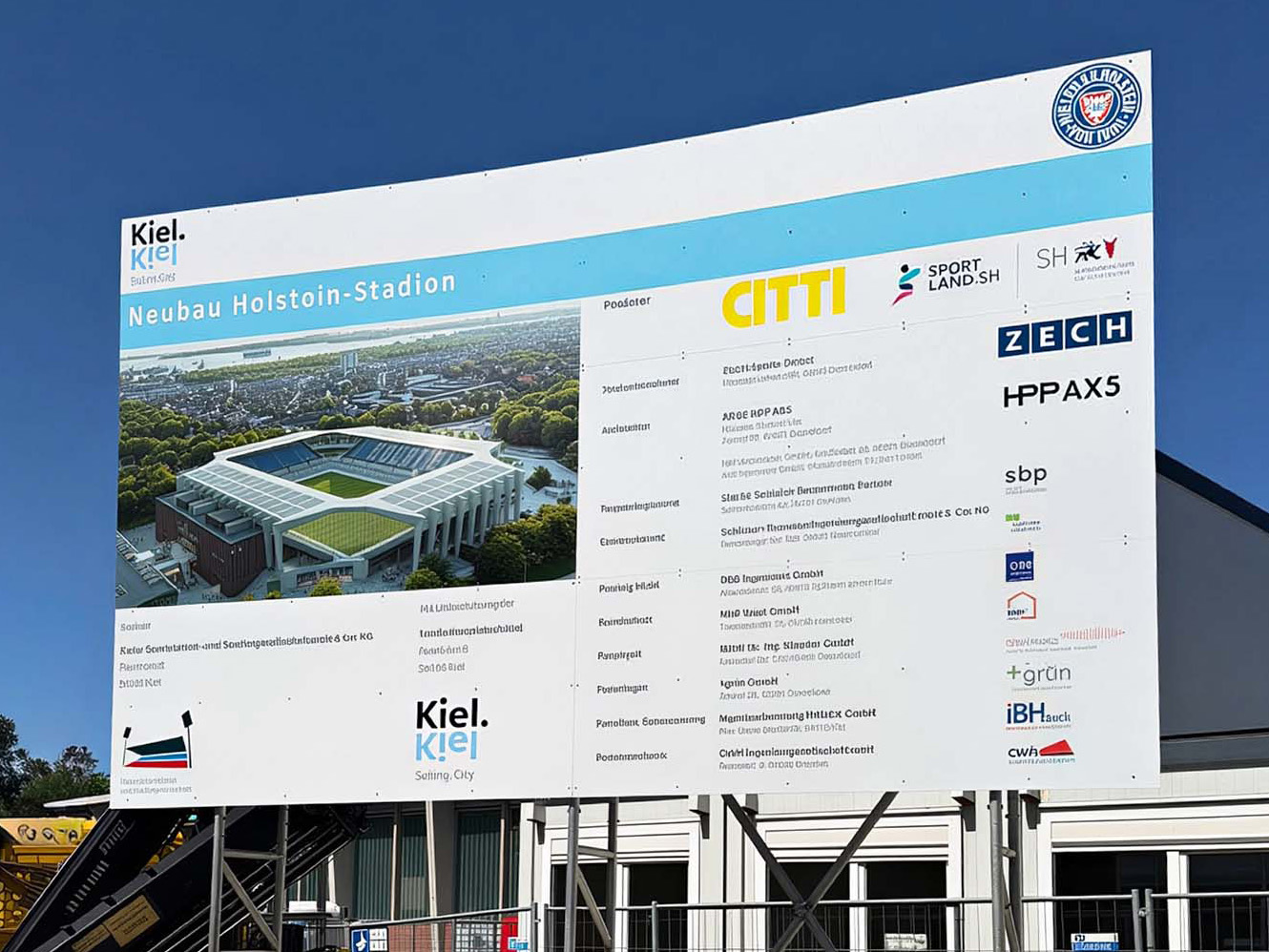 © 2026 Zech Bau, Bauschild Umbau Stadion Kiel Bauschilder 9